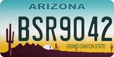 AZ license plate BSR9042