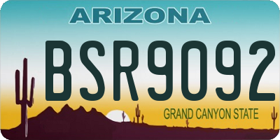 AZ license plate BSR9092