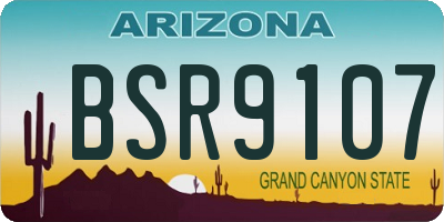 AZ license plate BSR9107