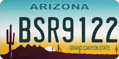 AZ license plate BSR9122