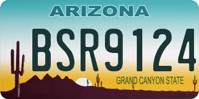 AZ license plate BSR9124