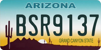 AZ license plate BSR9137