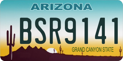 AZ license plate BSR9141