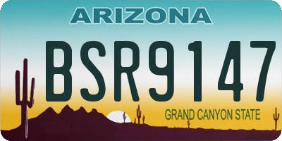 AZ license plate BSR9147