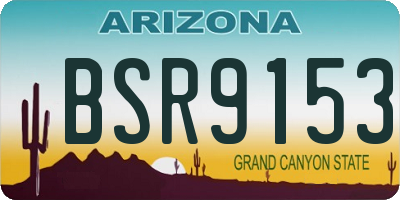 AZ license plate BSR9153