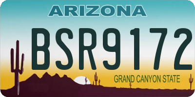 AZ license plate BSR9172