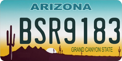 AZ license plate BSR9183