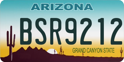 AZ license plate BSR9212