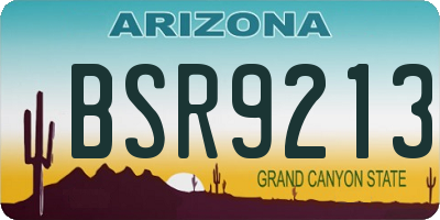 AZ license plate BSR9213