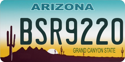AZ license plate BSR9220