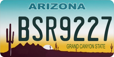AZ license plate BSR9227