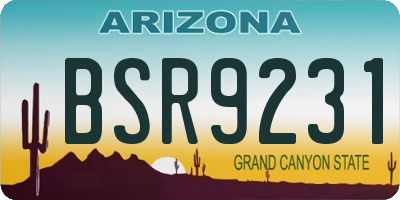 AZ license plate BSR9231