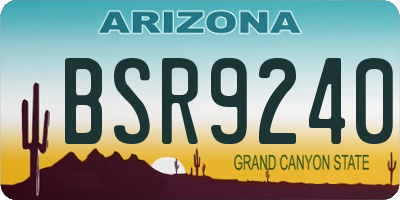 AZ license plate BSR9240