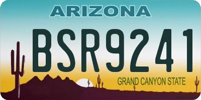 AZ license plate BSR9241