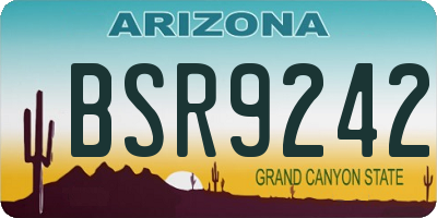 AZ license plate BSR9242