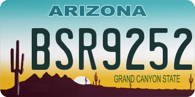 AZ license plate BSR9252