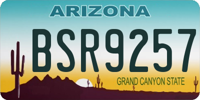 AZ license plate BSR9257