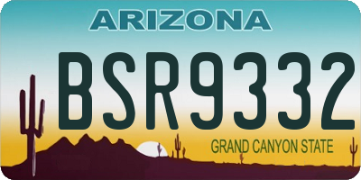 AZ license plate BSR9332
