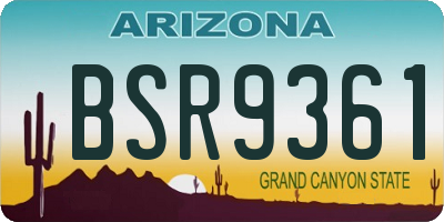 AZ license plate BSR9361