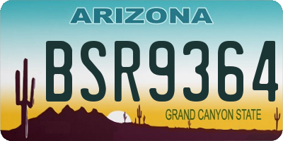 AZ license plate BSR9364
