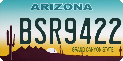 AZ license plate BSR9422