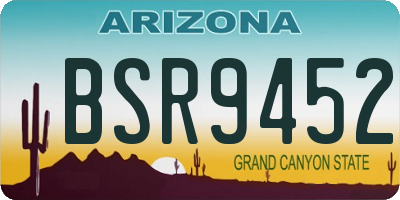 AZ license plate BSR9452