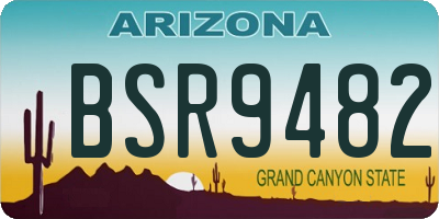 AZ license plate BSR9482