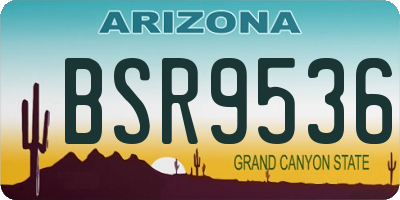 AZ license plate BSR9536