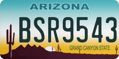 AZ license plate BSR9543