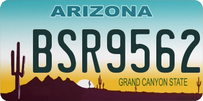 AZ license plate BSR9562