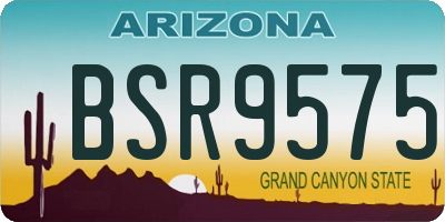 AZ license plate BSR9575