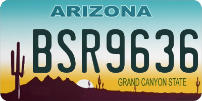 AZ license plate BSR9636