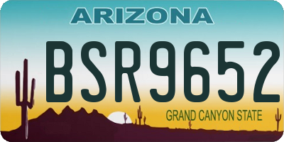AZ license plate BSR9652