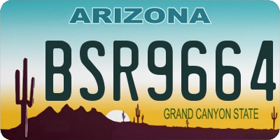 AZ license plate BSR9664