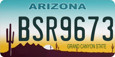 AZ license plate BSR9673