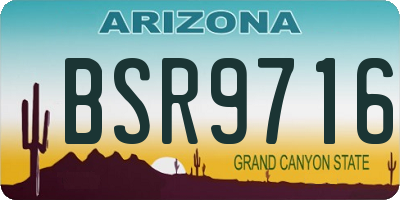 AZ license plate BSR9716