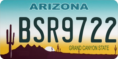 AZ license plate BSR9722