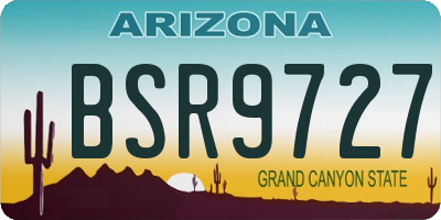 AZ license plate BSR9727