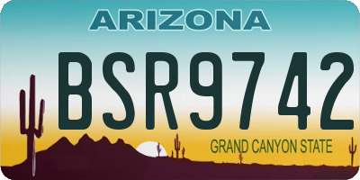 AZ license plate BSR9742