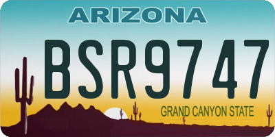 AZ license plate BSR9747
