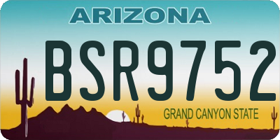 AZ license plate BSR9752