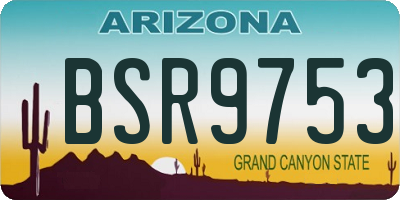 AZ license plate BSR9753