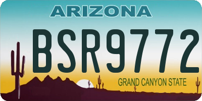 AZ license plate BSR9772