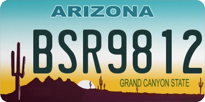 AZ license plate BSR9812