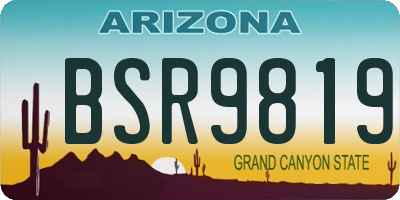 AZ license plate BSR9819