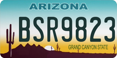 AZ license plate BSR9823