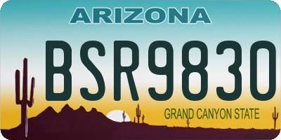 AZ license plate BSR9830