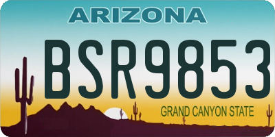 AZ license plate BSR9853