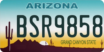 AZ license plate BSR9858