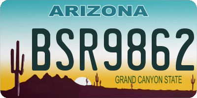 AZ license plate BSR9862